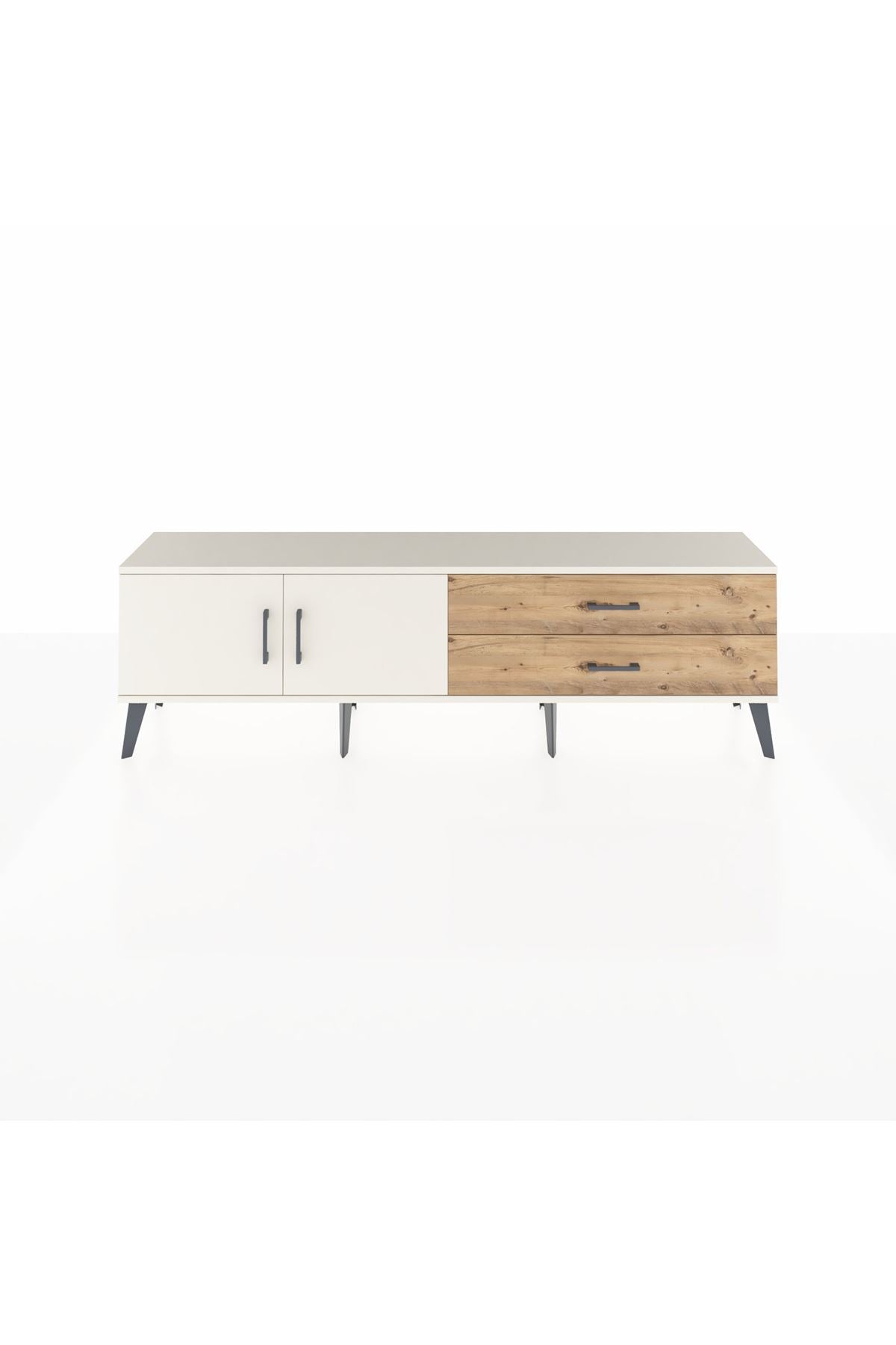 Arges TV Ünitesi Tek Raflı 2 Çekmeceli 2 Kapaklı 176x30x51 Aytaşı-Aytaşı/Çam