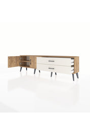 Arges TV Ünitesi Tek Raflı 2 Çekmeceli 2 Kapaklı 176x30x51 Çam-Çam/Aytaşı