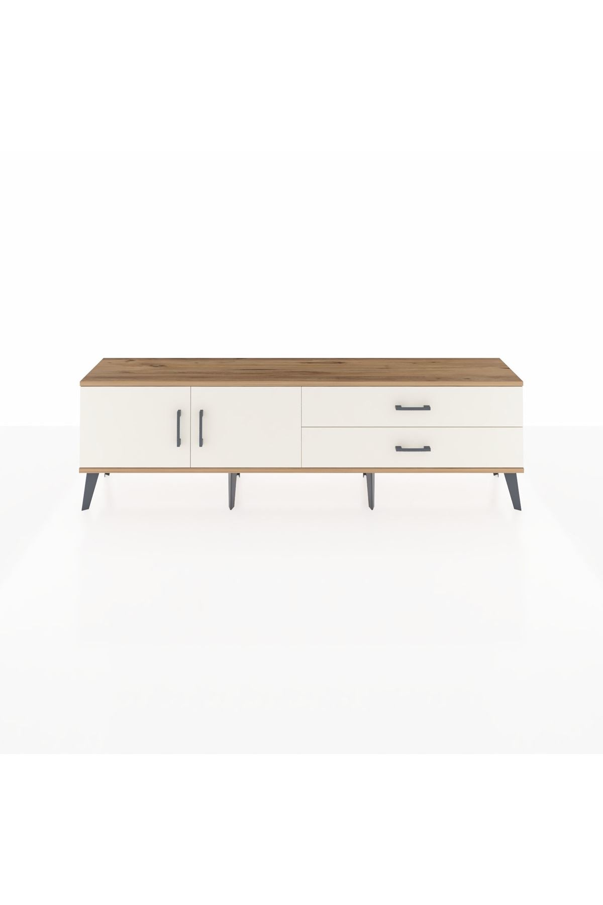 Arges TV Ünitesi Tek Raflı 2 Çekmeceli 2 Kapaklı 176x30x51 Çam-Aytaşı/Aytaşı