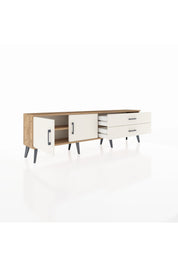 Arges TV Ünitesi Tek Raflı 2 Çekmeceli 2 Kapaklı 176x30x51 Çam-Aytaşı/Aytaşı