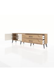 Arges TV Ünitesi Tek Raflı 2 Çekmeceli 2 Kapaklı 176x30x51 Çam-Aytaşı/Çam