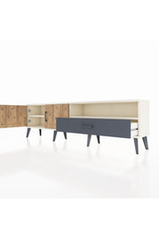 Arges TV Ünitesi 2 Raflı Tek Çekmeceli 2 Kapaklı 176x30x51 Aytaşı-Çam/Antrasit