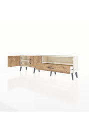 Arges TV Ünitesi 2 Raflı Tek Çekmeceli 2 Kapaklı 176x30x51 Aytaşı-Çam/Çam