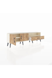 Arges TV Ünitesi 2 Raflı Tek Çekmeceli 2 Kapaklı 176x30x51 Aytaşı-Çam/Çam