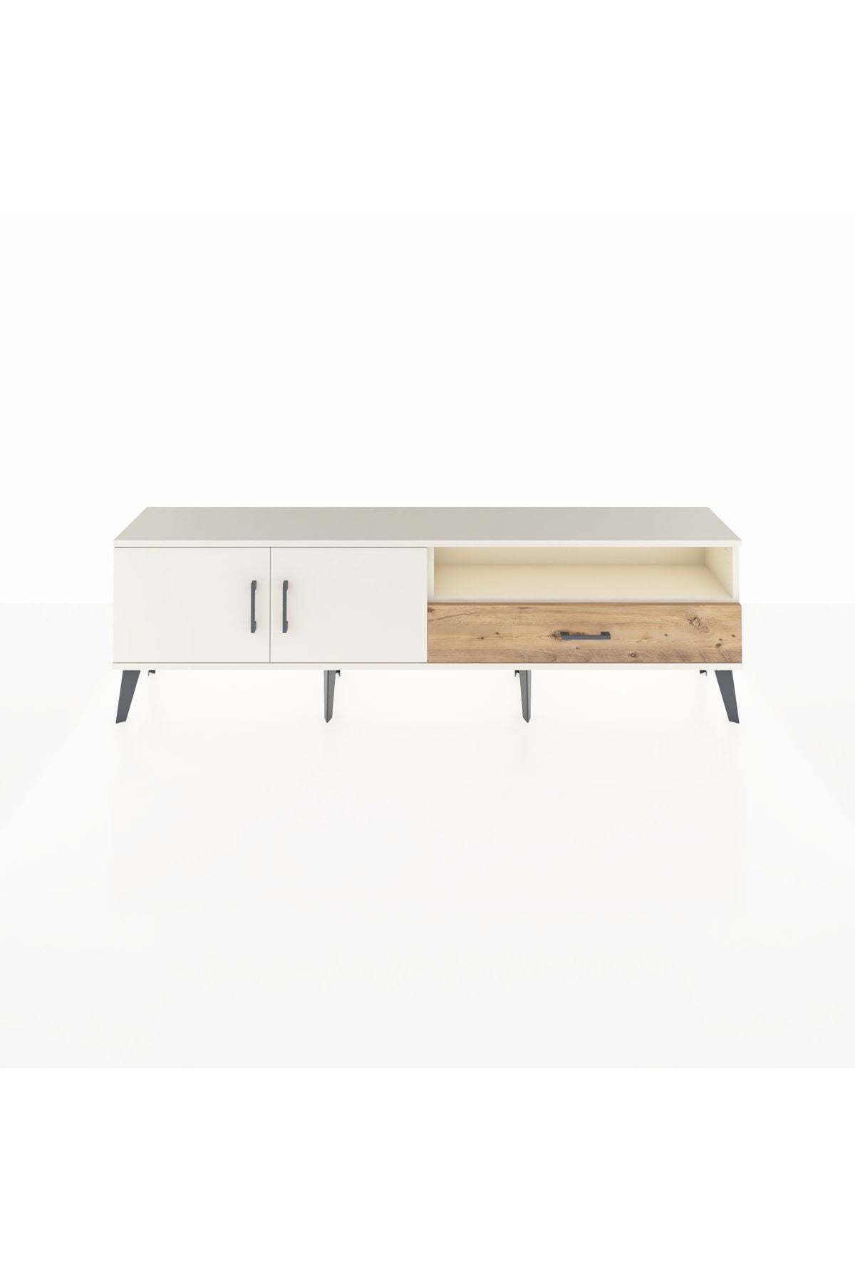 Arges TV Ünitesi 2 Raflı Tek Çekmeceli 2 Kapaklı 176x30x51 Aytaşı-Aytaşı/Çam
