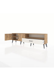 Arges TV Ünitesi 2 Raflı Tek Çekmeceli 2 Kapaklı 176x30x51 Çam-Çam/Aytaşı
