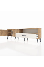 Arges TV Ünitesi 2 Raflı Tek Çekmeceli 2 Kapaklı 176x30x51 Çam-Çam/Aytaşı