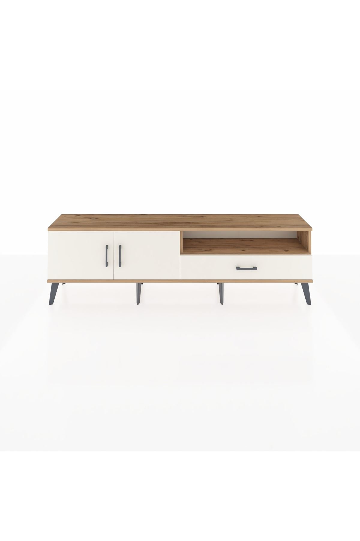 Arges TV Ünitesi 2 Raflı Tek Çekmeceli 2 Kapaklı 176x30x51 Çam-Aytaşı/Aytaşı