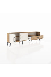 Arges TV Ünitesi 2 Raflı Tek Çekmeceli 2 Kapaklı 176x30x51 Çam-Aytaşı/Çam