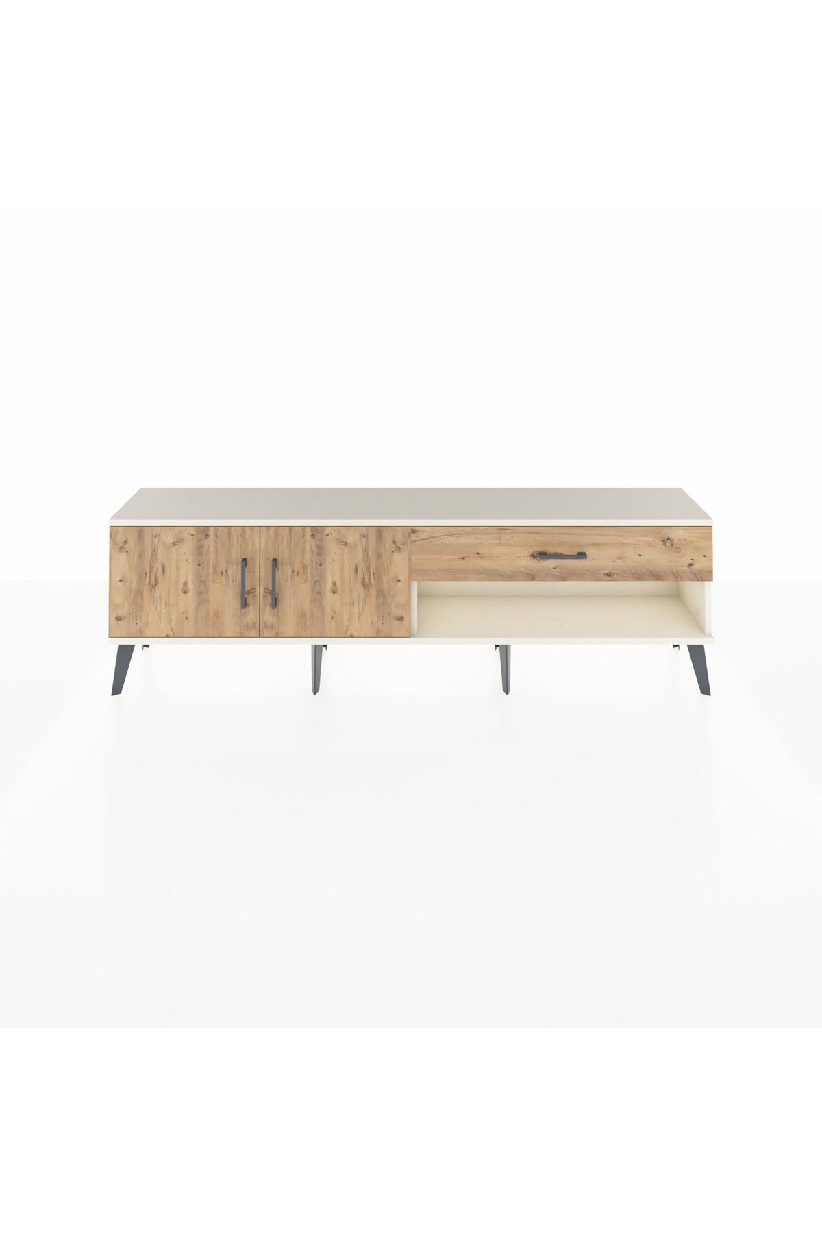 Arges TV Ünitesi Tek Raflı Tek Çekmeceli 2 Kapaklı 176x30x51 Aytaşı-Çam/Çam