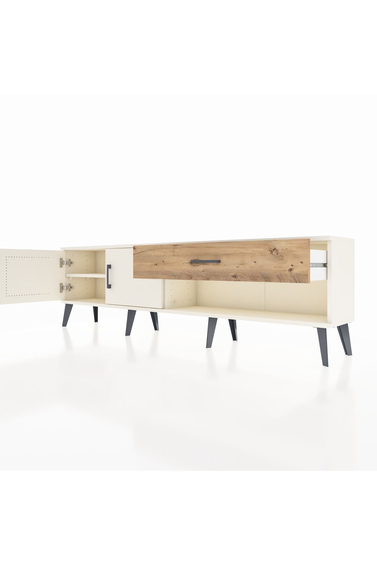 Arges TV Ünitesi Tek Raflı Tek Çekmeceli 2 Kapaklı 176x30x51 Aytaşı-Aytaşı/Çam