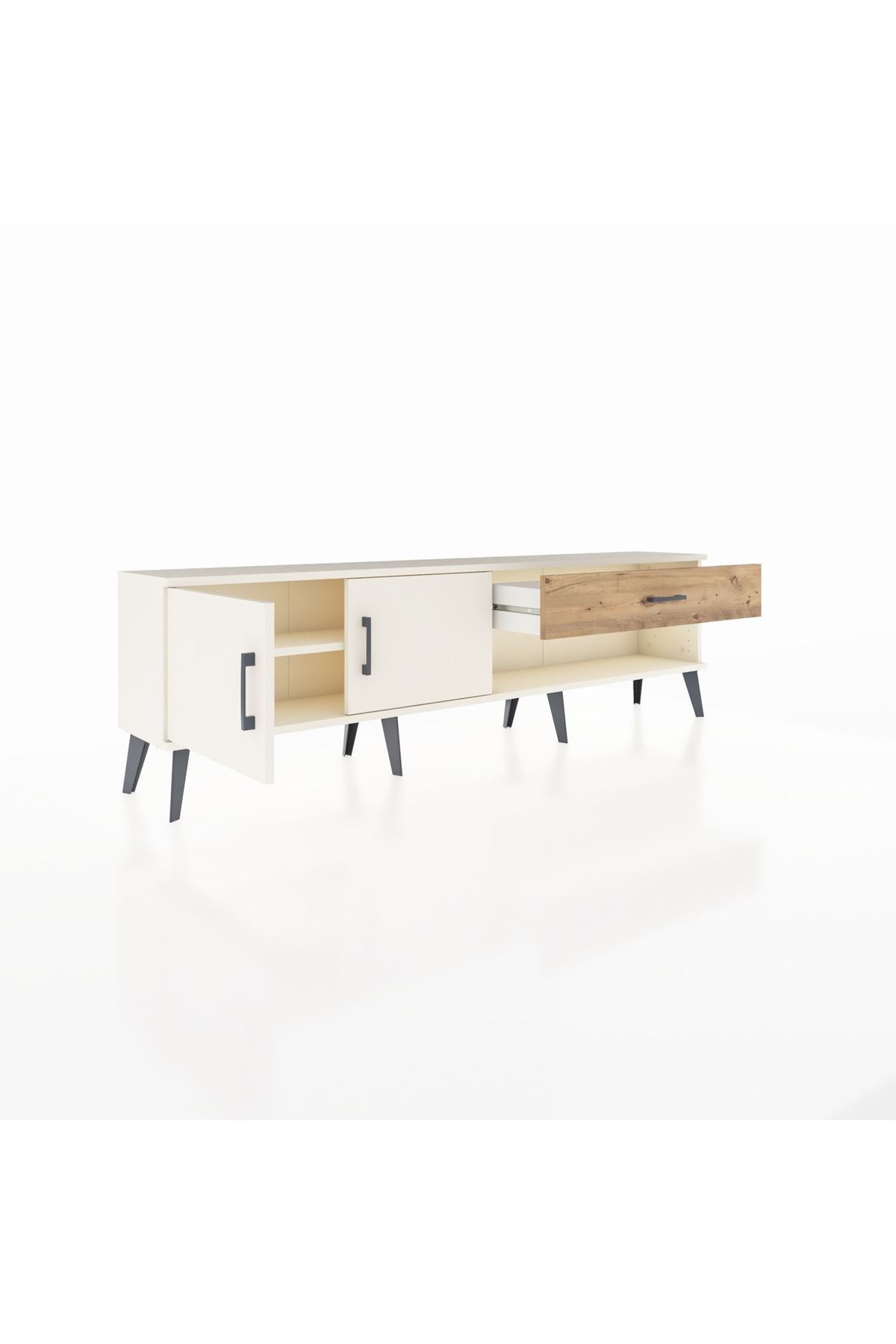 Arges TV Ünitesi Tek Raflı Tek Çekmeceli 2 Kapaklı 176x30x51 Aytaşı-Aytaşı/Çam