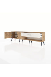 Arges TV Ünitesi Tek Raflı Tek Çekmeceli 2 Kapaklı 176x30x51 Çam-Çam/Aytaşı