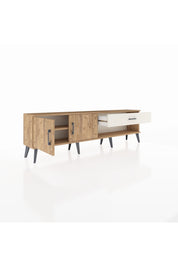 Arges TV Ünitesi Tek Raflı Tek Çekmeceli 2 Kapaklı 176x30x51 Çam-Çam/Aytaşı