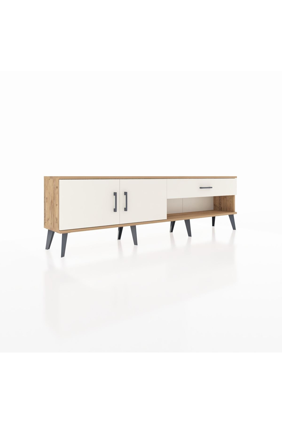 Arges TV Ünitesi Tek Raflı Tek Çekmeceli 2 Kapaklı 176x30x51 Çam-Aytaşı/Aytaşı