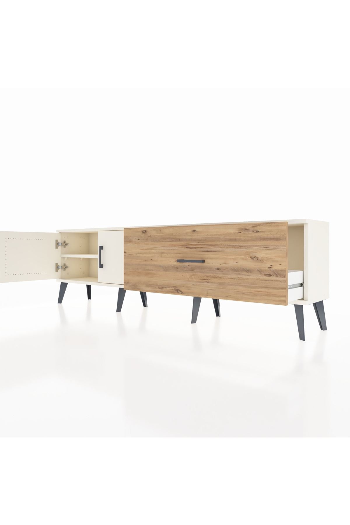 Arges TV Ünitesi Tek Raflı Tek Çekmeceli 2 Kapaklı 176x30x51 Aytaşı-Aytaşı/Çam