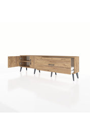 Arges TV Ünitesi Tek Raflı Tek Çekmeceli 2 Kapaklı 176x30x51 Çam-Çam/Çam