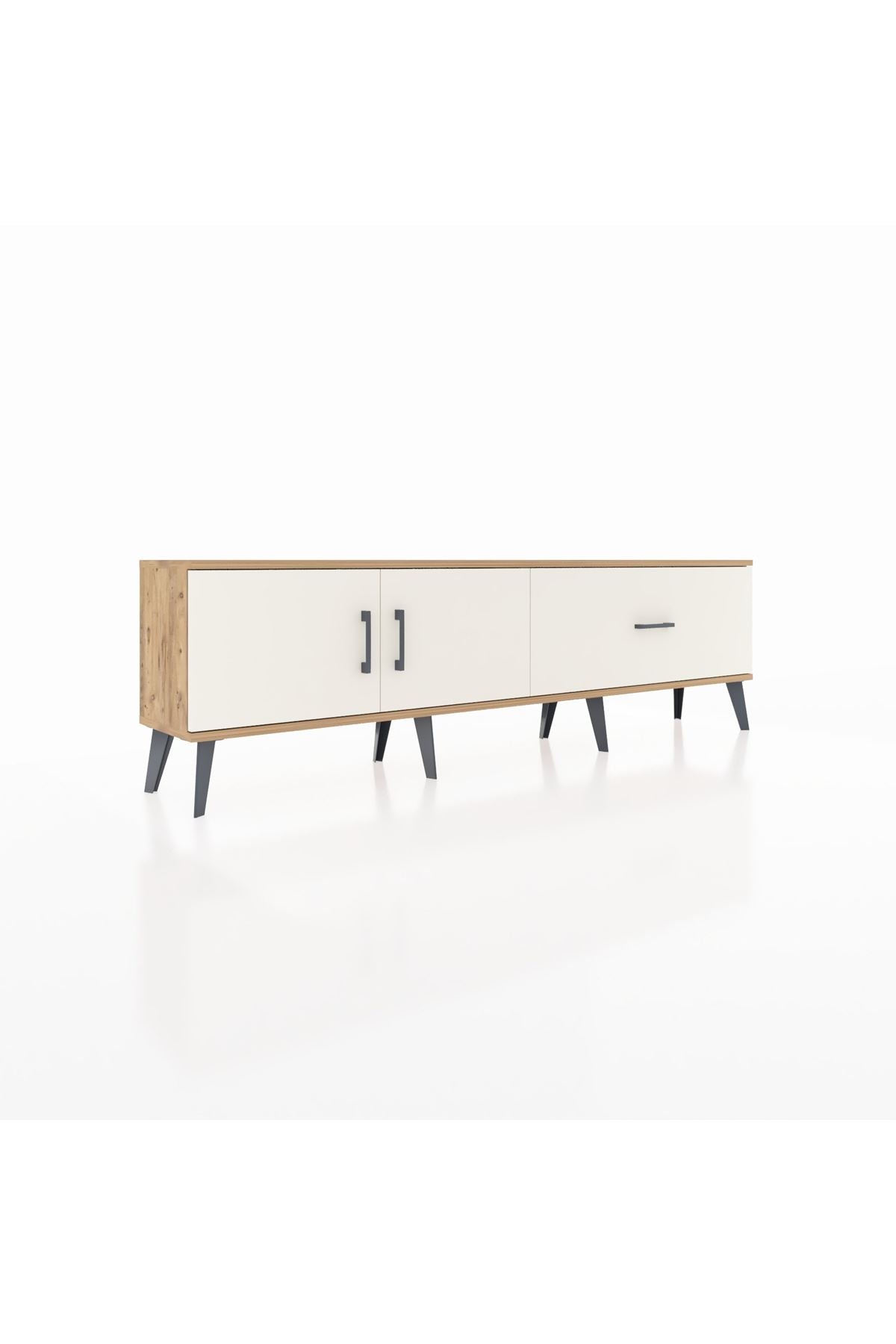 Arges TV Ünitesi Tek Raflı Tek Çekmeceli 2 Kapaklı 176x30x51 Çam-Aytaşı/Aytaşı