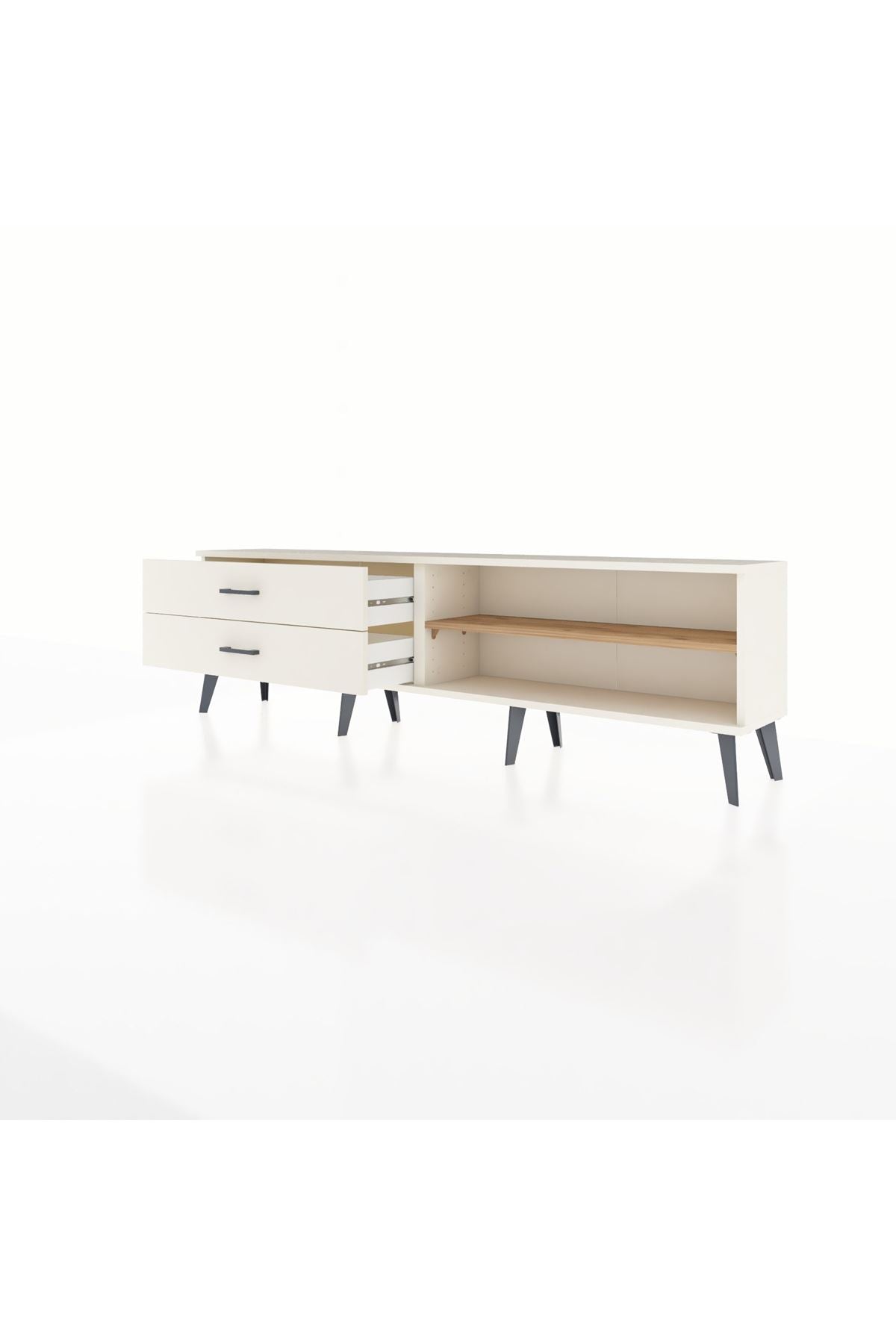 Arges TV Ünitesi Tek Raflı 2 Çekmeceli  176x30x51 Aytaşı-Çam/Aytaşı