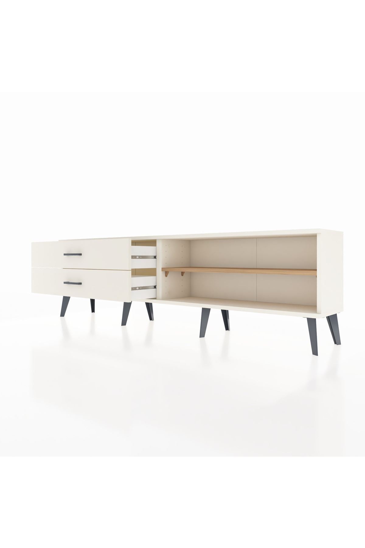 Arges TV Ünitesi Tek Raflı 2 Çekmeceli  176x30x51 Aytaşı-Çam/Aytaşı