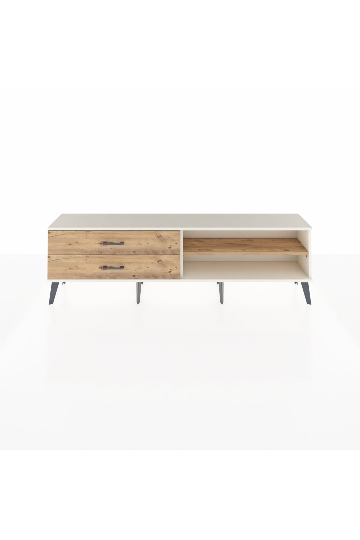 Arges TV Ünitesi Tek Raflı 2 Çekmeceli  176x30x51 Aytaşı-Çam/Çam