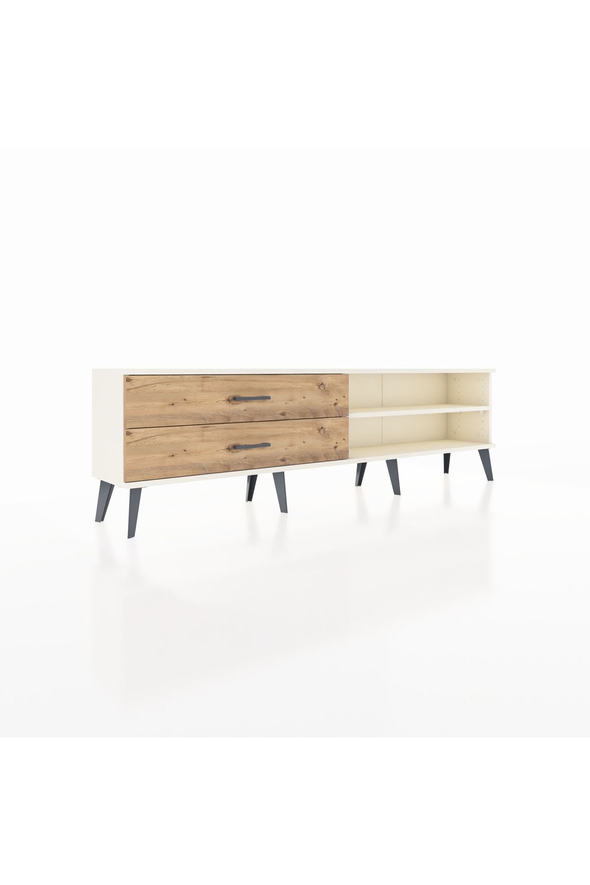 Arges TV Ünitesi Tek Raflı 2 Çekmeceli  176x30x51 Aytaşı-Aytaşı/Çam