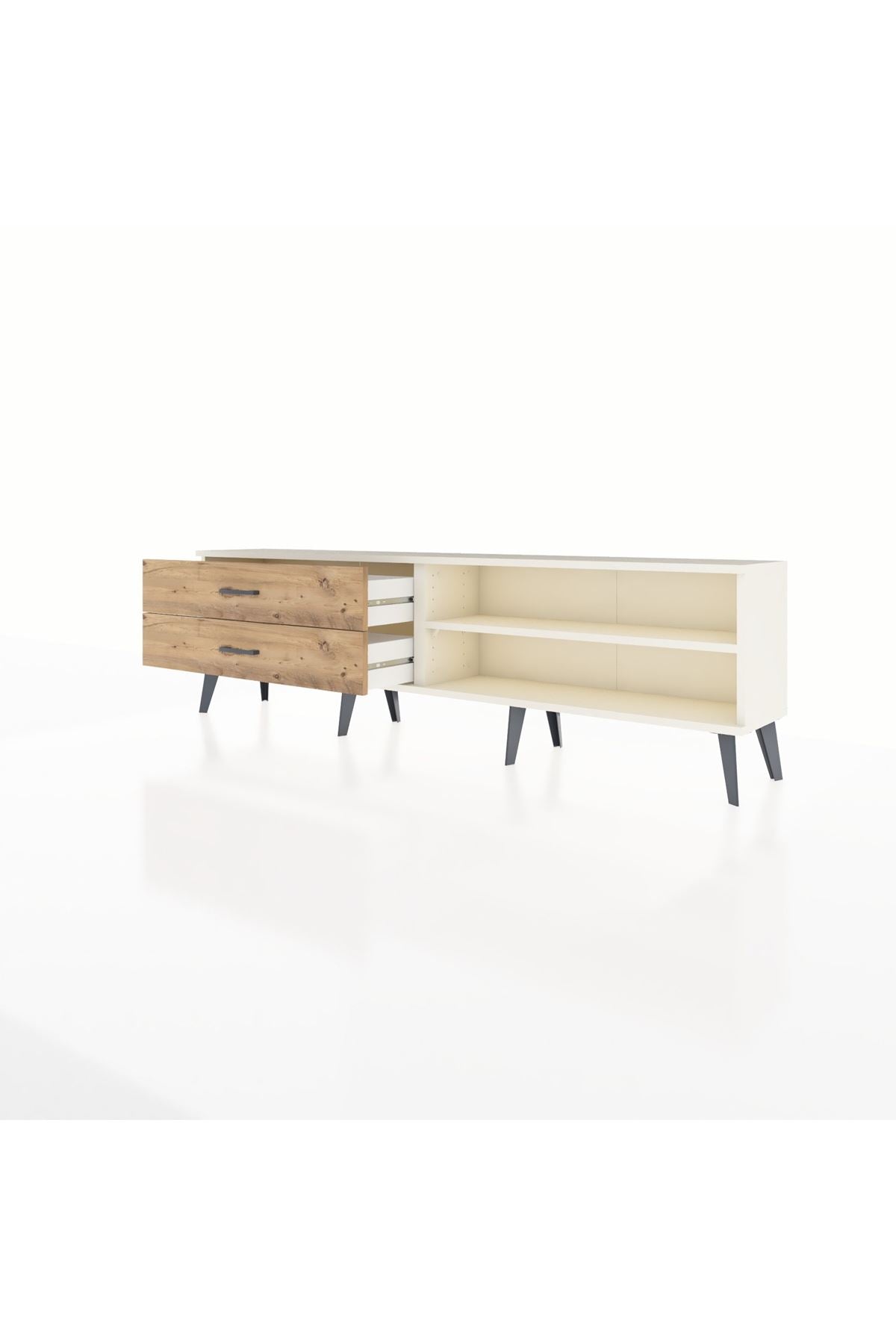 Arges TV Ünitesi Tek Raflı 2 Çekmeceli  176x30x51 Aytaşı-Aytaşı/Çam