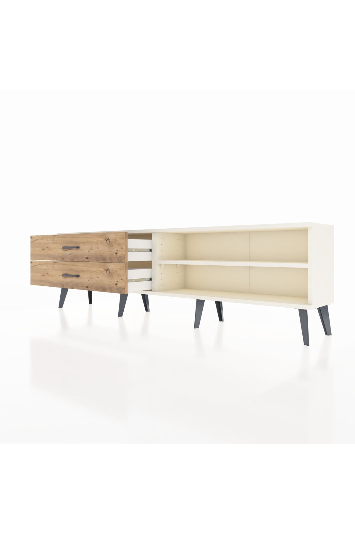 Arges TV Ünitesi Tek Raflı 2 Çekmeceli  176x30x51 Aytaşı-Aytaşı/Çam