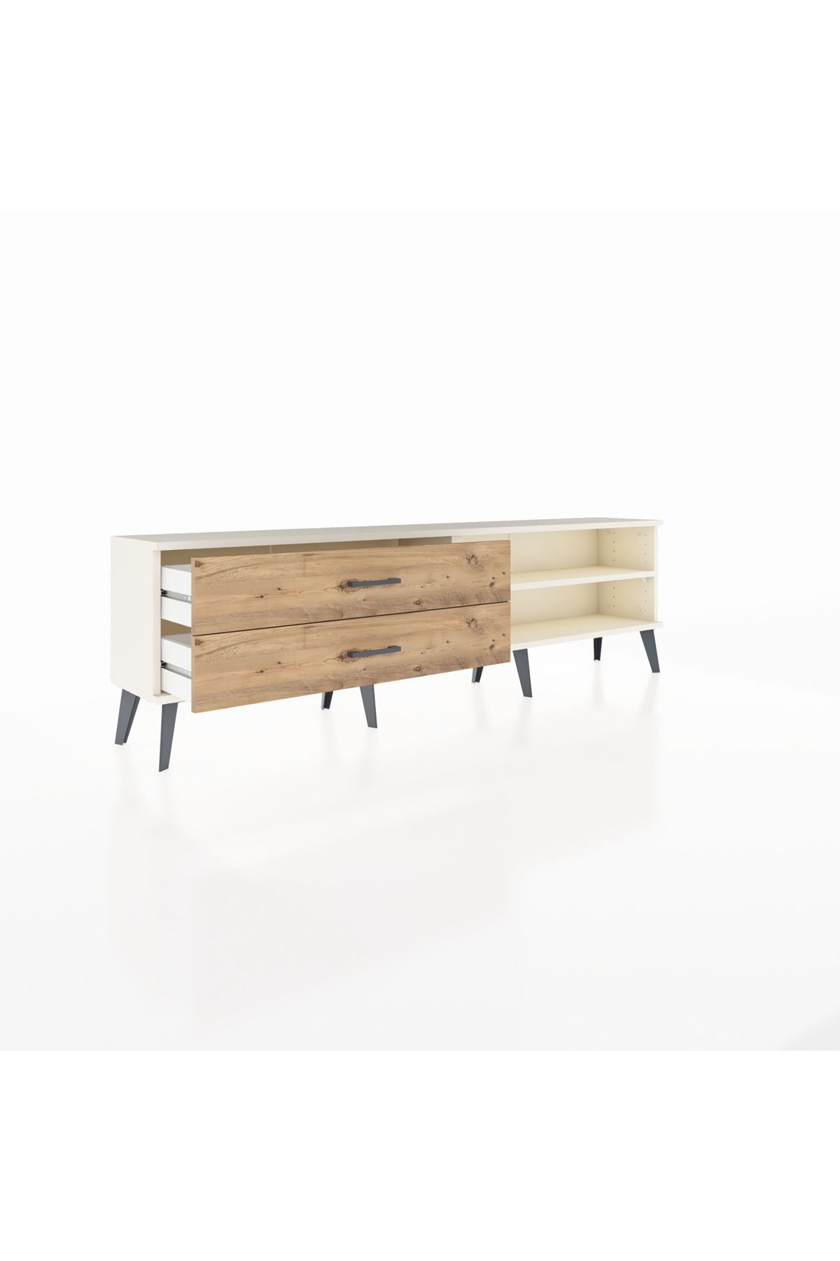 Arges TV Ünitesi Tek Raflı 2 Çekmeceli  176x30x51 Aytaşı-Aytaşı/Çam