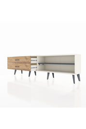Arges TV Ünitesi Tek Raflı 2 Çekmeceli  176x30x51 Aytaşı-Antrasit/Çam