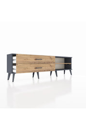 Arges TV Ünitesi Tek Raflı 2 Çekmeceli  176x30x51 Antrasit-Çam/Çam