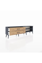 Arges TV Ünitesi Tek Raflı 2 Çekmeceli  176x30x51 Antrasit-Antrasit/Çam