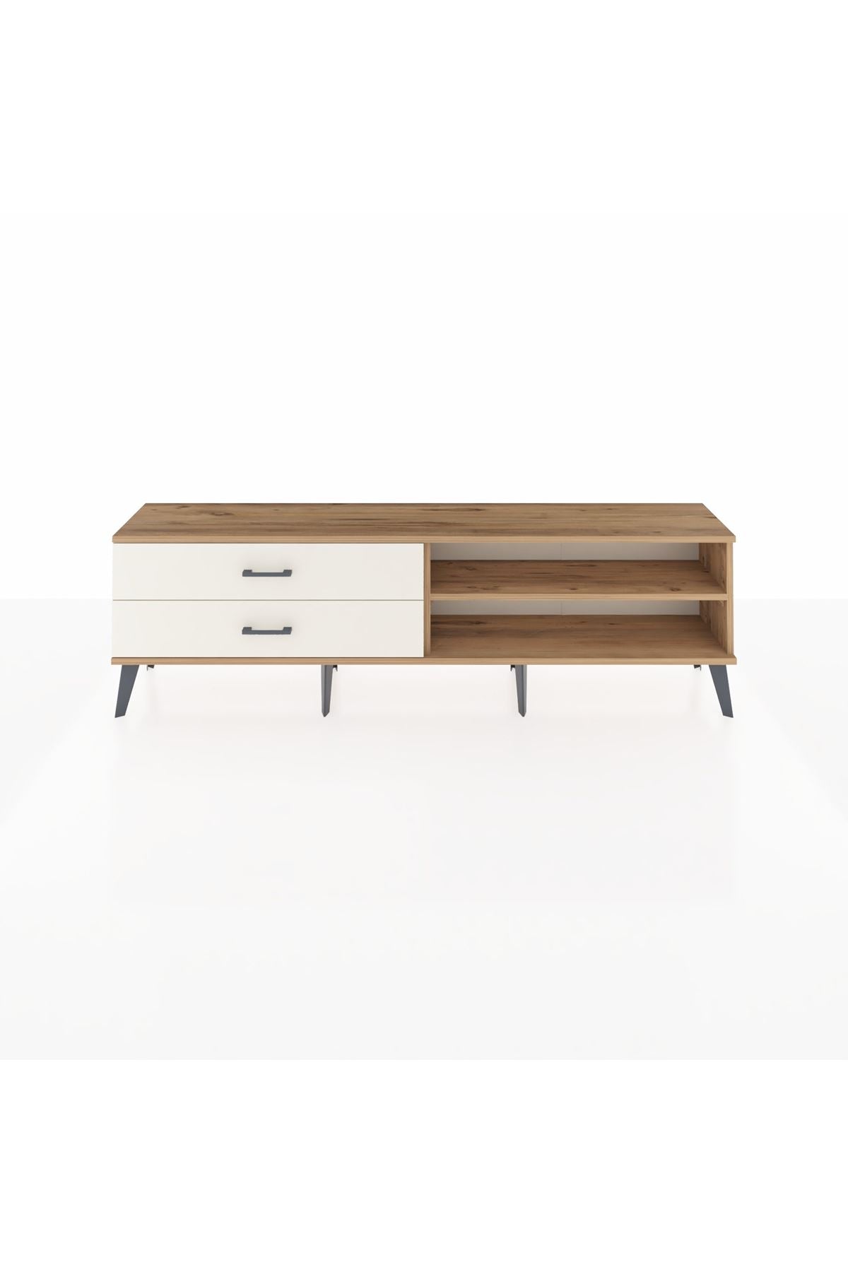 Arges TV Ünitesi Tek Raflı 2 Çekmeceli  176x30x51 Çam-Çam/Aytaşı