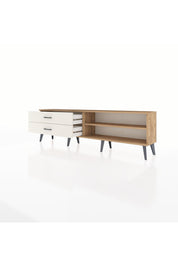 Arges TV Ünitesi Tek Raflı 2 Çekmeceli  176x30x51 Çam-Çam/Aytaşı