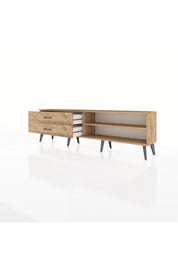 Arges TV Ünitesi Tek Raflı 2 Çekmeceli  176x30x51 Çam-Çam/Çam
