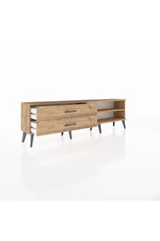 Arges TV Ünitesi Tek Raflı 2 Çekmeceli  176x30x51 Çam-Çam/Çam