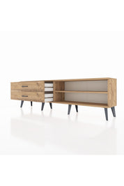 Arges TV Ünitesi Tek Raflı 2 Çekmeceli  176x30x51 Çam-Çam/Çam