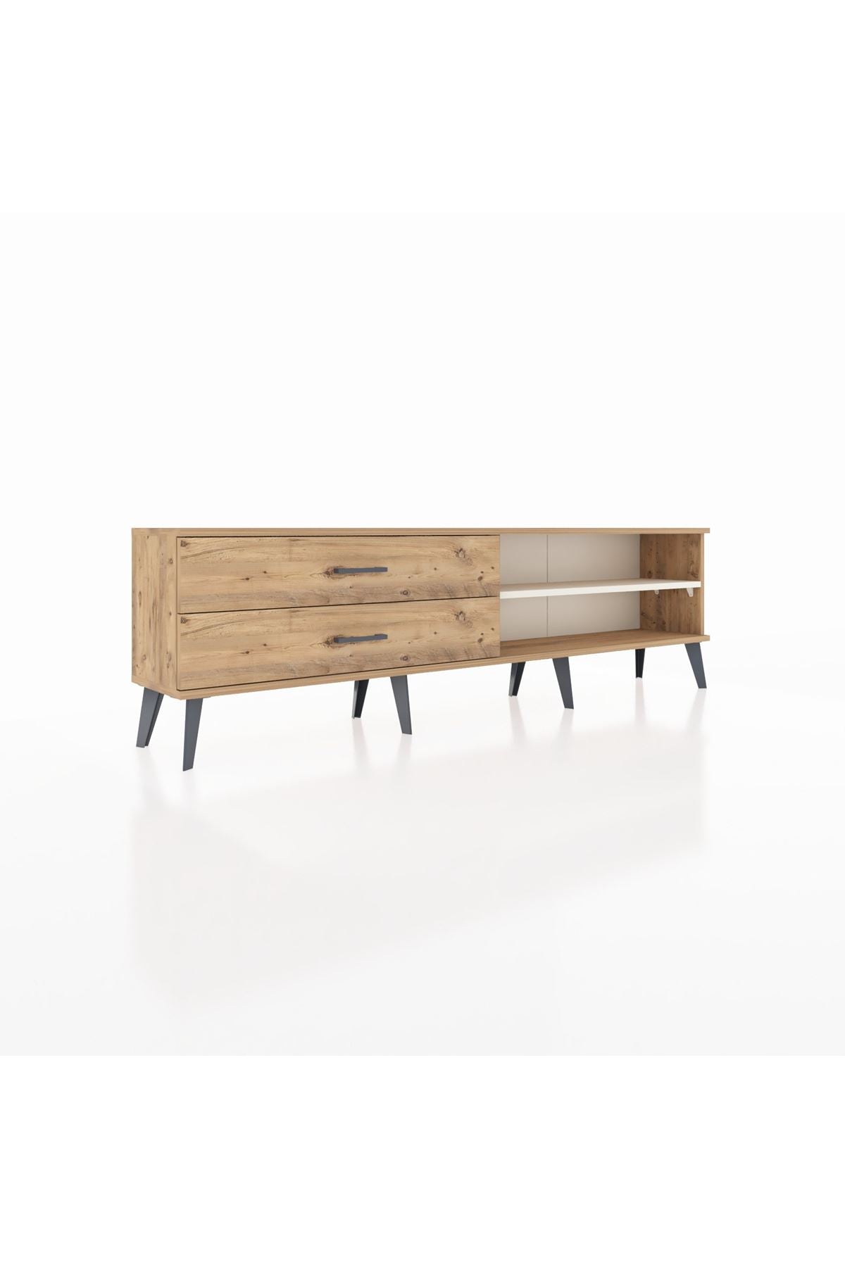 Arges TV Ünitesi Tek Raflı 2 Çekmeceli  176x30x51 Çam-Aytaşı/Çam