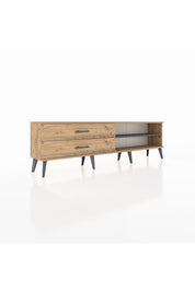Arges TV Ünitesi Tek Raflı 2 Çekmeceli  176x30x51 Çam-Antrasit/Çam