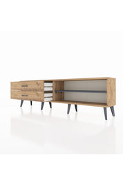 Arges TV Ünitesi Tek Raflı 2 Çekmeceli  176x30x51 Çam-Antrasit/Çam