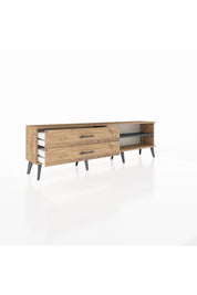 Arges TV Ünitesi Tek Raflı 2 Çekmeceli  176x30x51 Çam-Antrasit/Çam