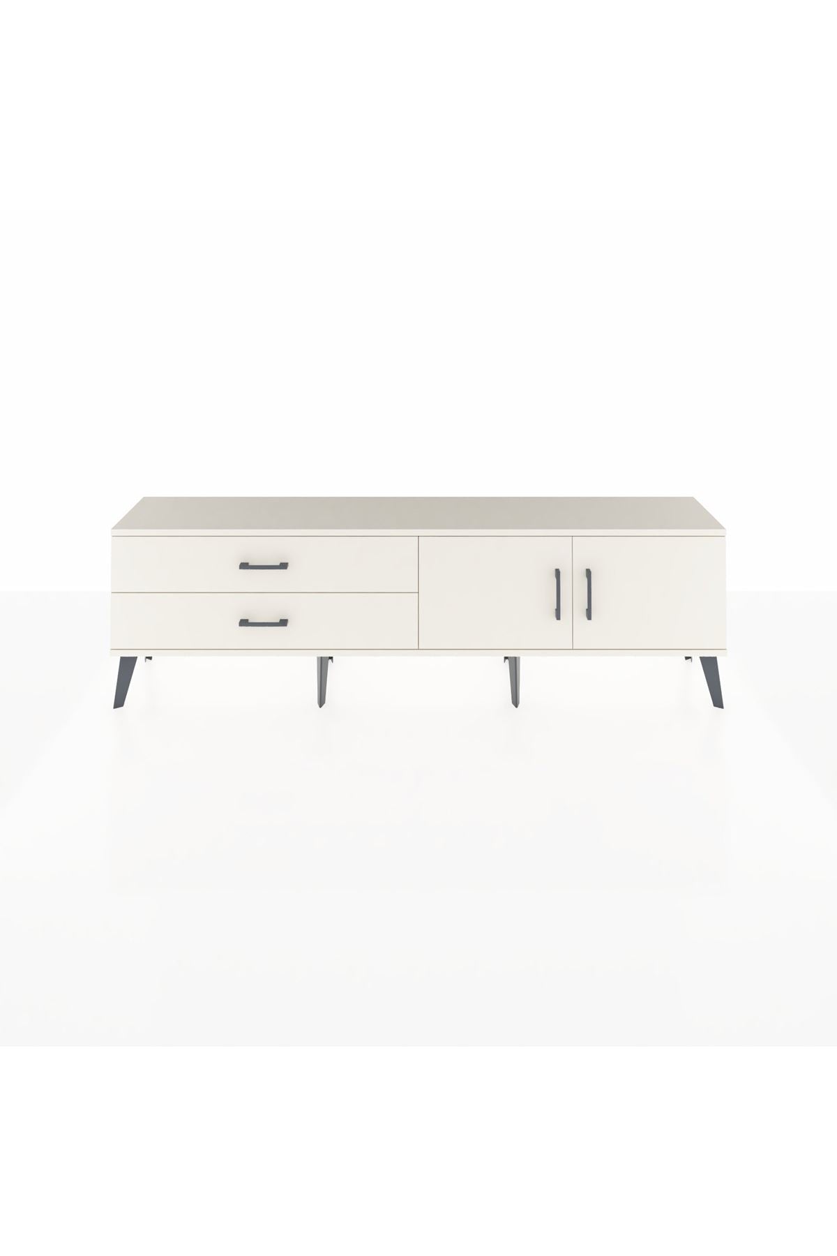 Arges TV Ünitesi Tek Raflı 2 Çekmeceli 2 Kapaklı 176x30x51 Aytaşı-Aytaşı/Aytaşı