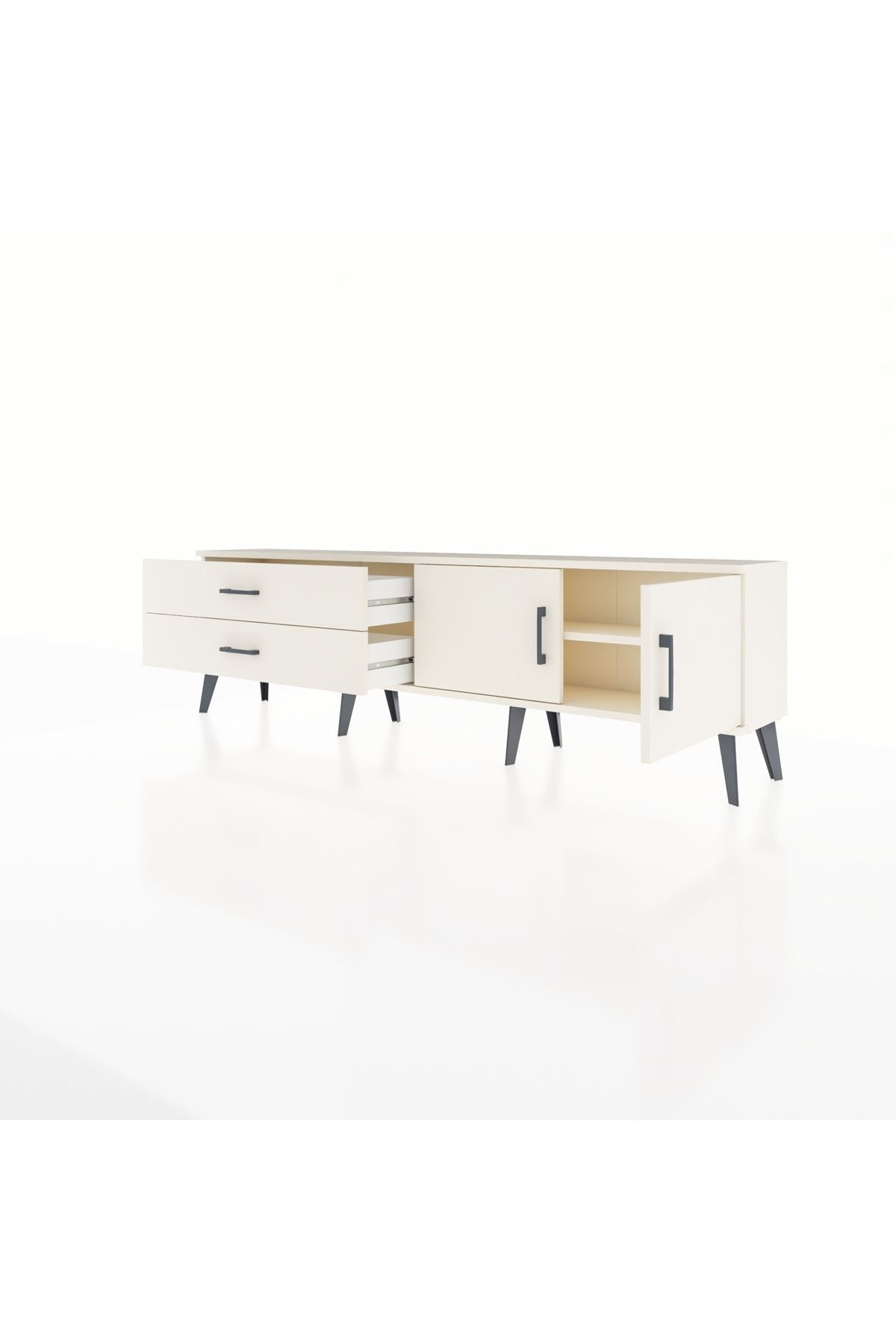 Arges TV Ünitesi Tek Raflı 2 Çekmeceli 2 Kapaklı 176x30x51 Aytaşı-Aytaşı/Aytaşı