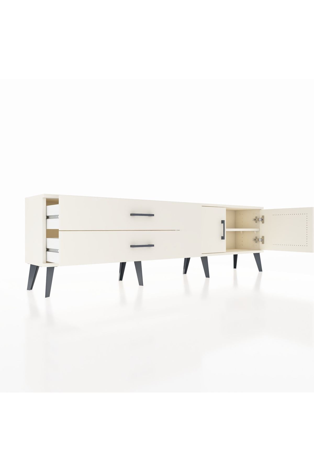 Arges TV Ünitesi Tek Raflı 2 Çekmeceli 2 Kapaklı 176x30x51 Aytaşı-Aytaşı/Aytaşı