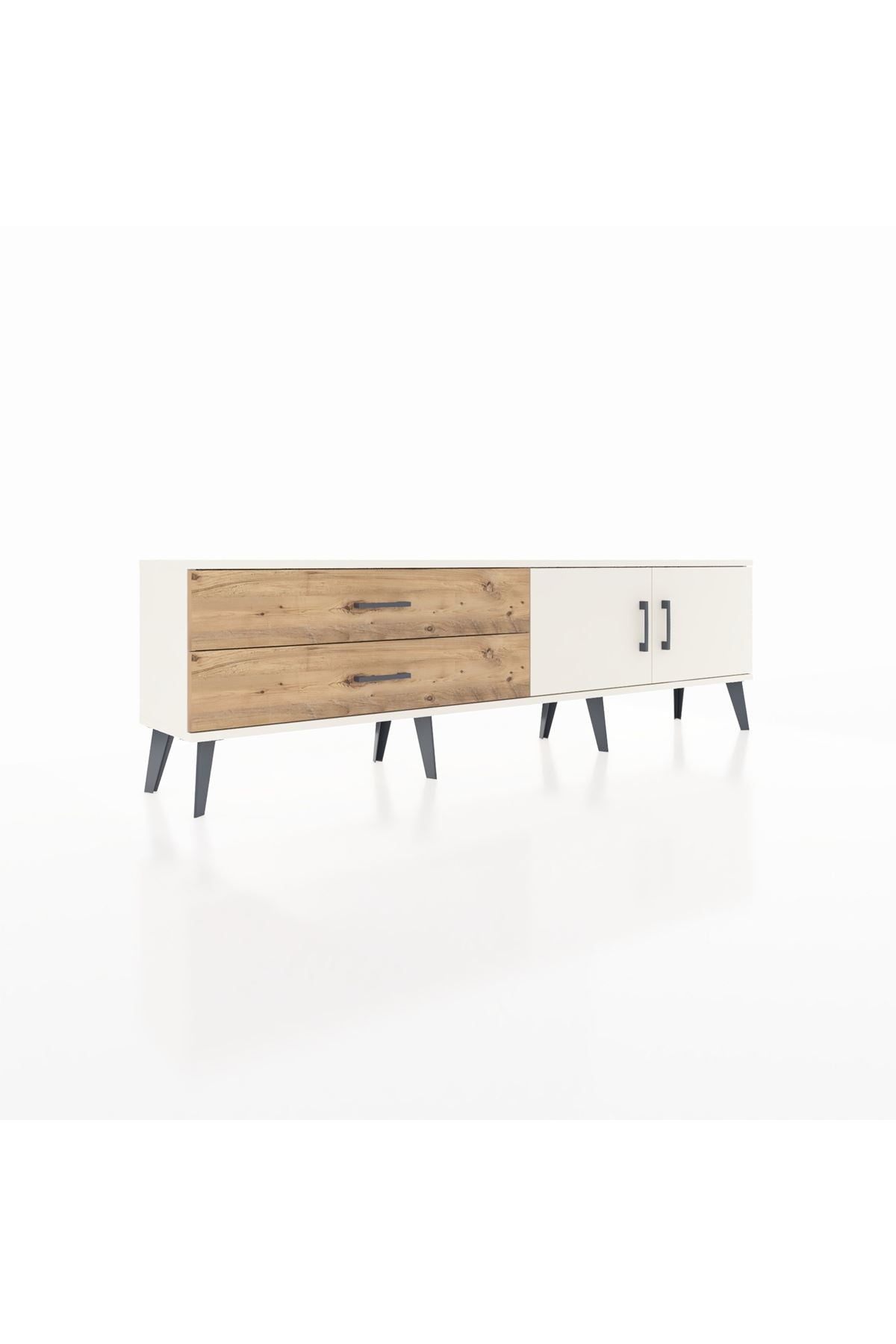 Arges TV Ünitesi Tek Raflı 2 Çekmeceli 2 Kapaklı 176x30x51 Aytaşı-Aytaşı/Çam