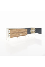 Arges TV Ünitesi Tek Raflı 2 Çekmeceli 2 Kapaklı 176x30x51 Aytaşı-Antrasit/Çam