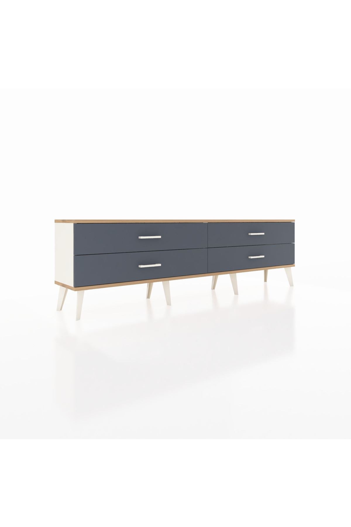 Arges TV Ünitesi 4 Çekmeceli  176x30x51 Aytaşı-Çam/Antrasit