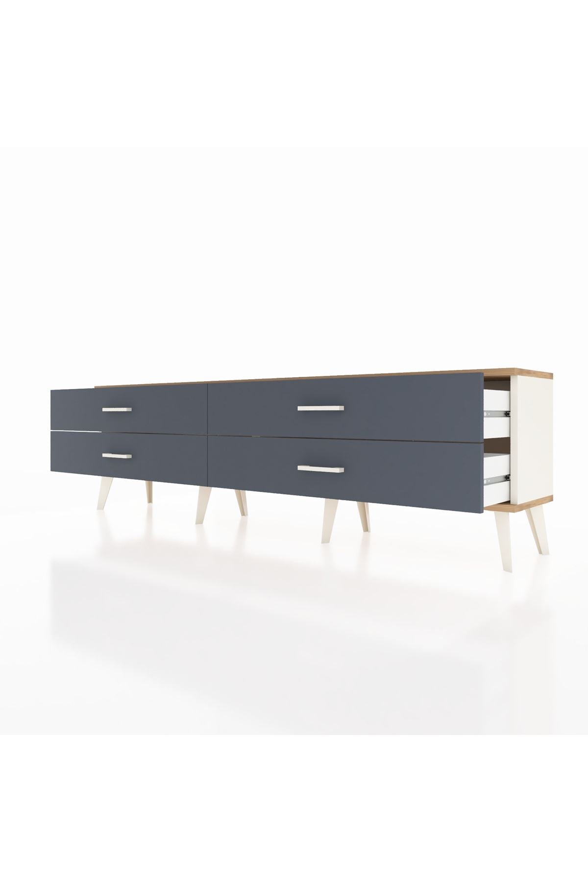 Arges TV Ünitesi 4 Çekmeceli  176x30x51 Aytaşı-Çam/Antrasit