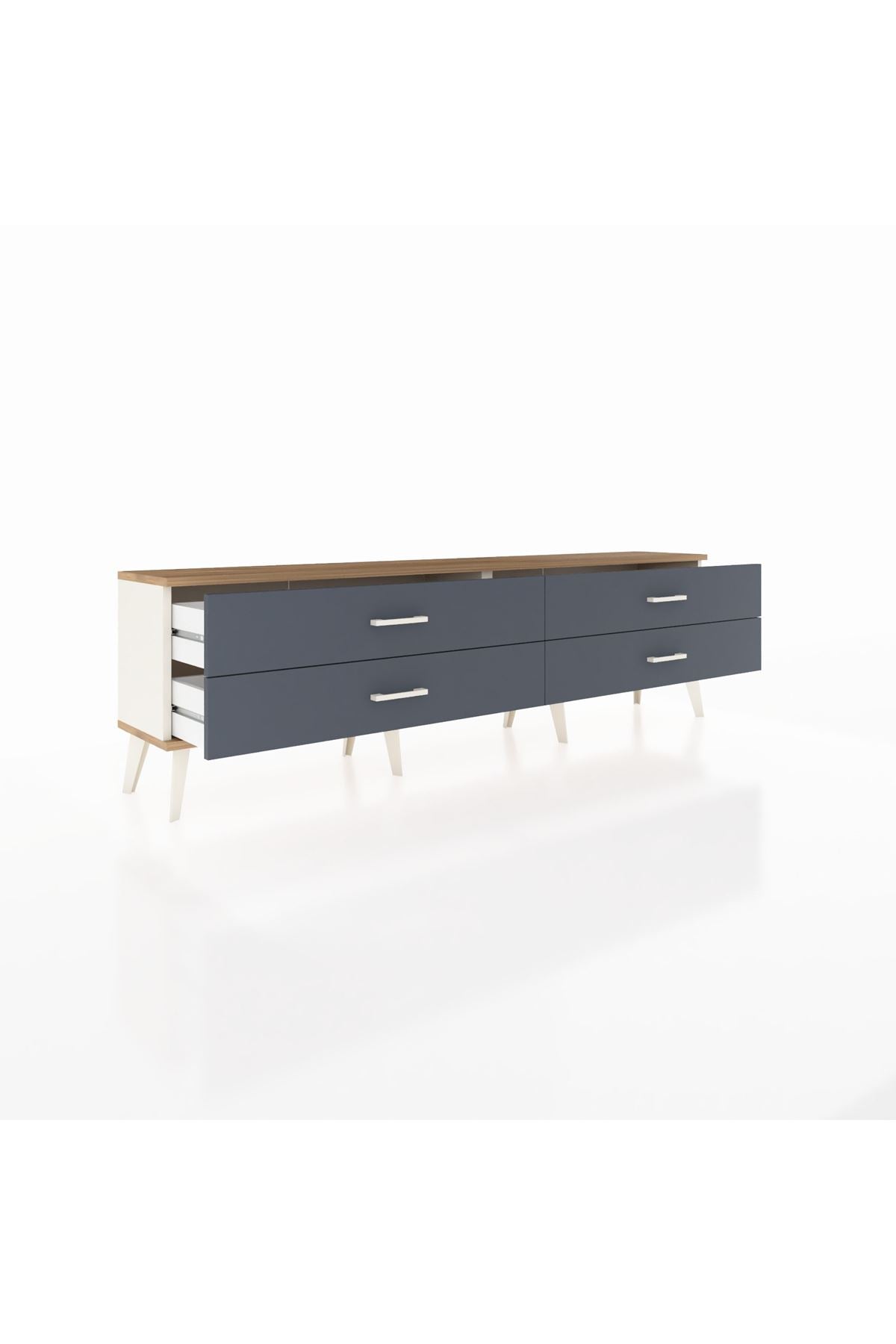 Arges TV Ünitesi 4 Çekmeceli  176x30x51 Aytaşı-Çam/Antrasit