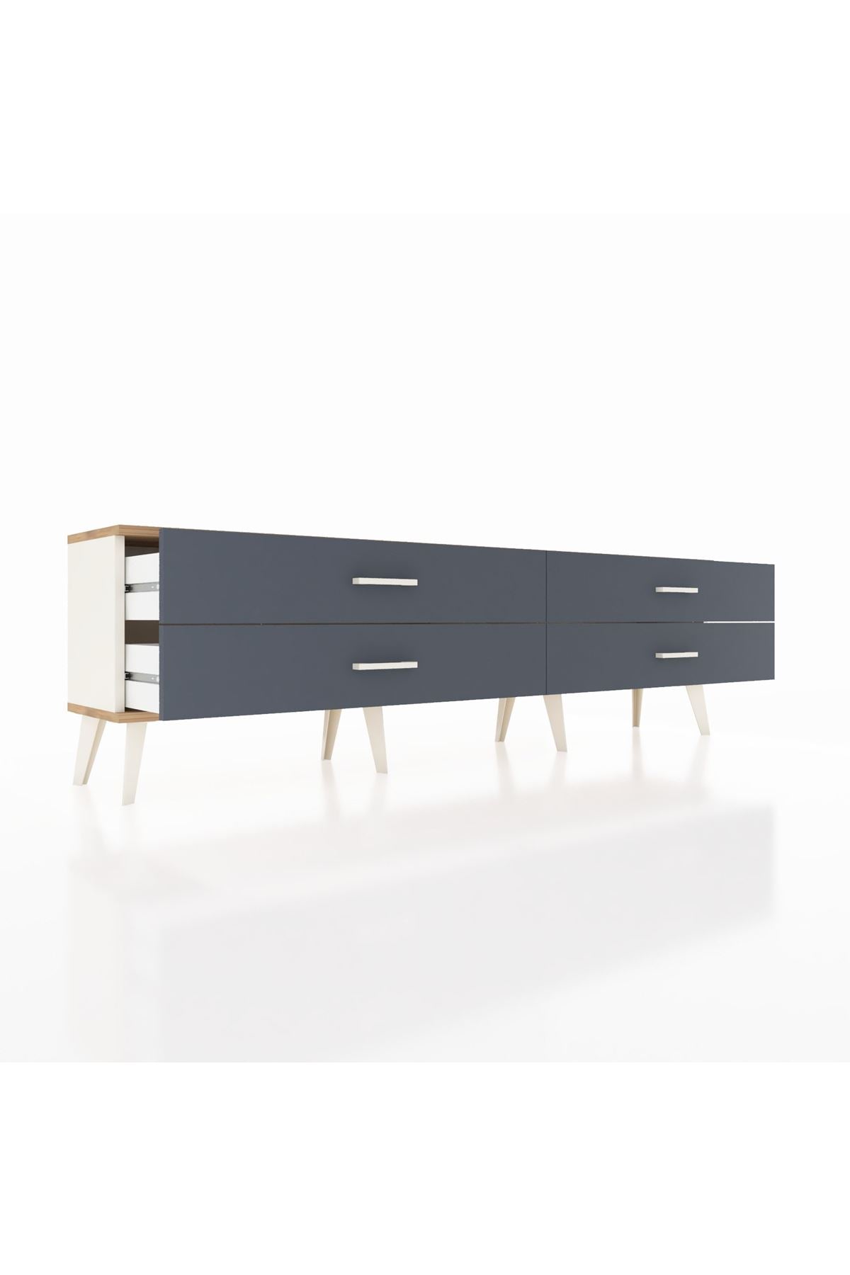 Arges TV Ünitesi 4 Çekmeceli  176x30x51 Aytaşı-Çam/Antrasit